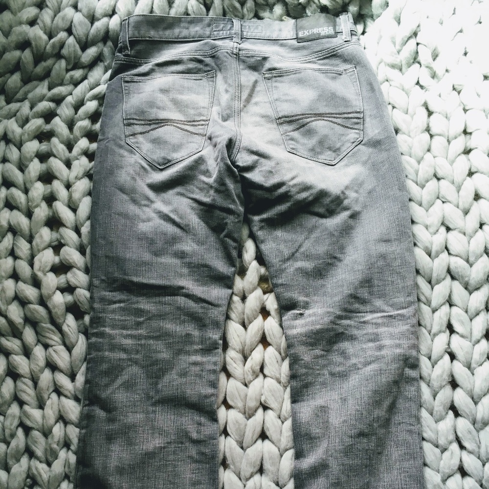 Express Kingston Classic Fit Boot Cut Grey Jeans